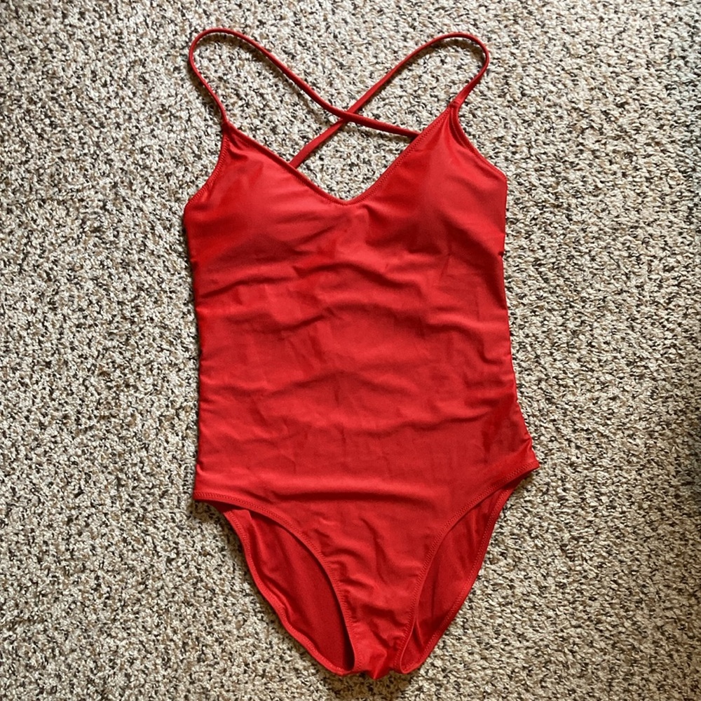 AE Aerie red one piece swimsuit